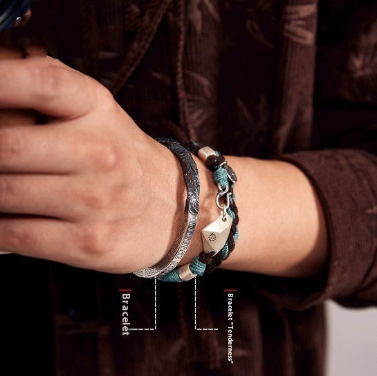 Armband Herren 99 Fuß Silber Mobius Ring mit Schleifenmuster