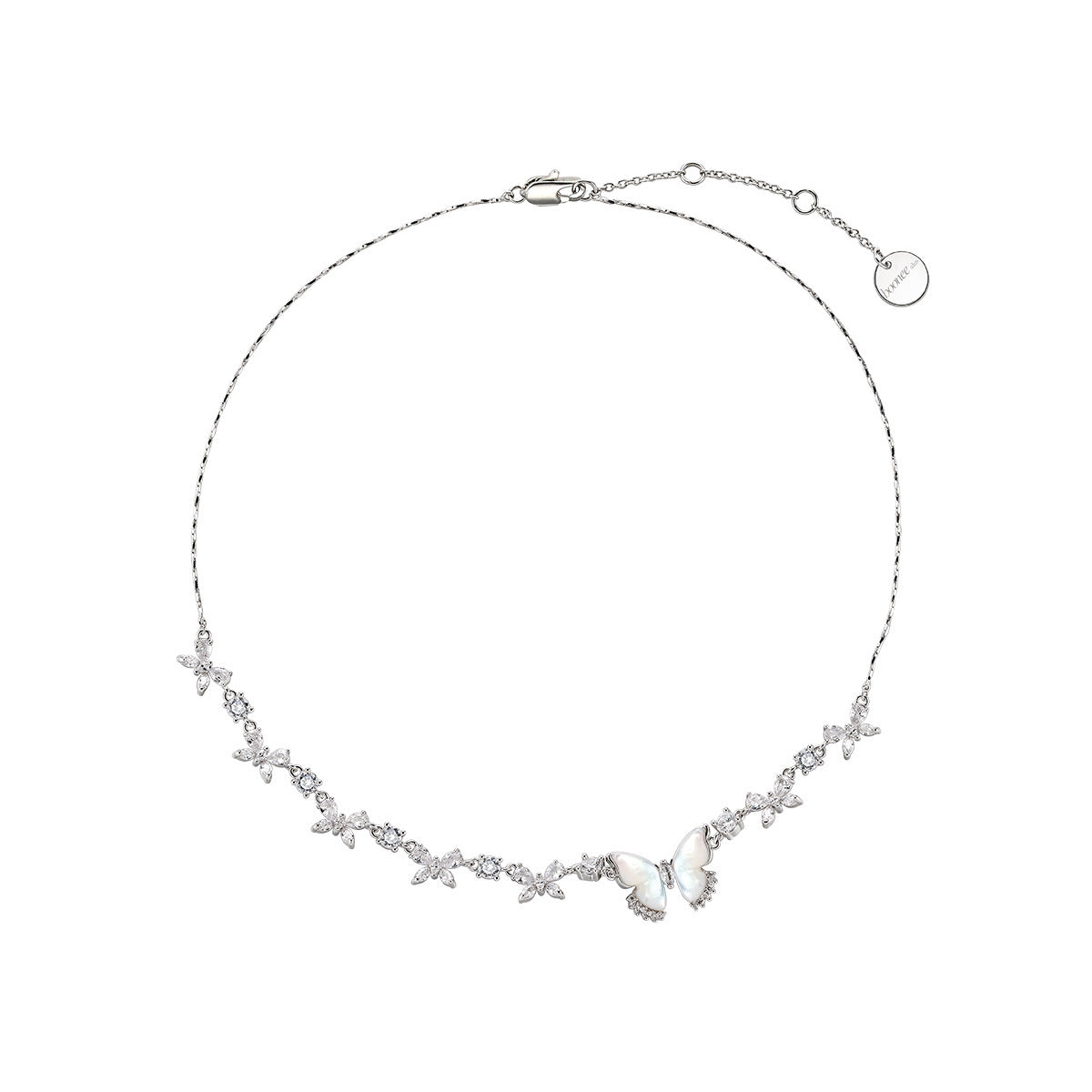 Diamond White Shell Butterfly Necklace Clavicle Chain