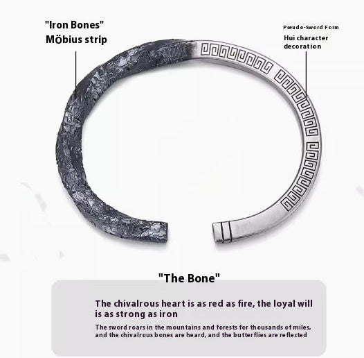 Armband Herren 99 Fuß Silber Mobius Ring mit Schleifenmuster